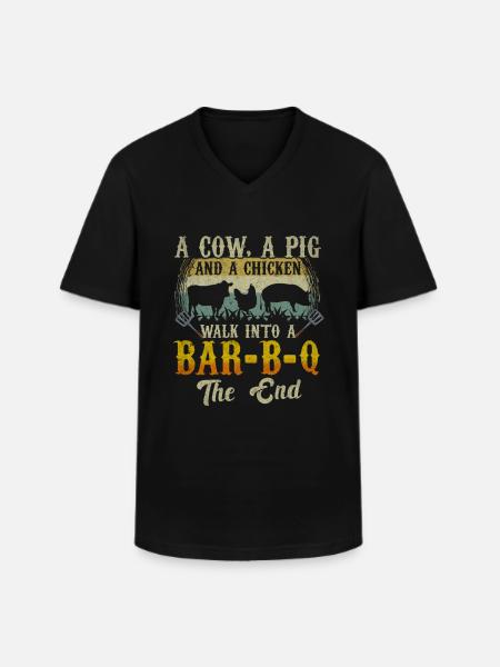 Grilling BBQ - Men's V-Neck T-Shirt - black