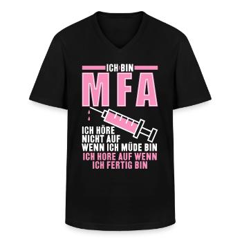 MFA - Medizinische Fachangestellte - Männer-T-Shirt mit V-Ausschnitt - Schwarz - Vorne - AI Model Male 178 dark (178cm)