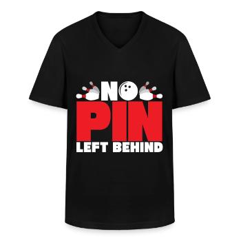bowling bowling bowling sport - Men's V-Neck T-Shirt - black - Front - AI Model Male 178 dark (178cm)
