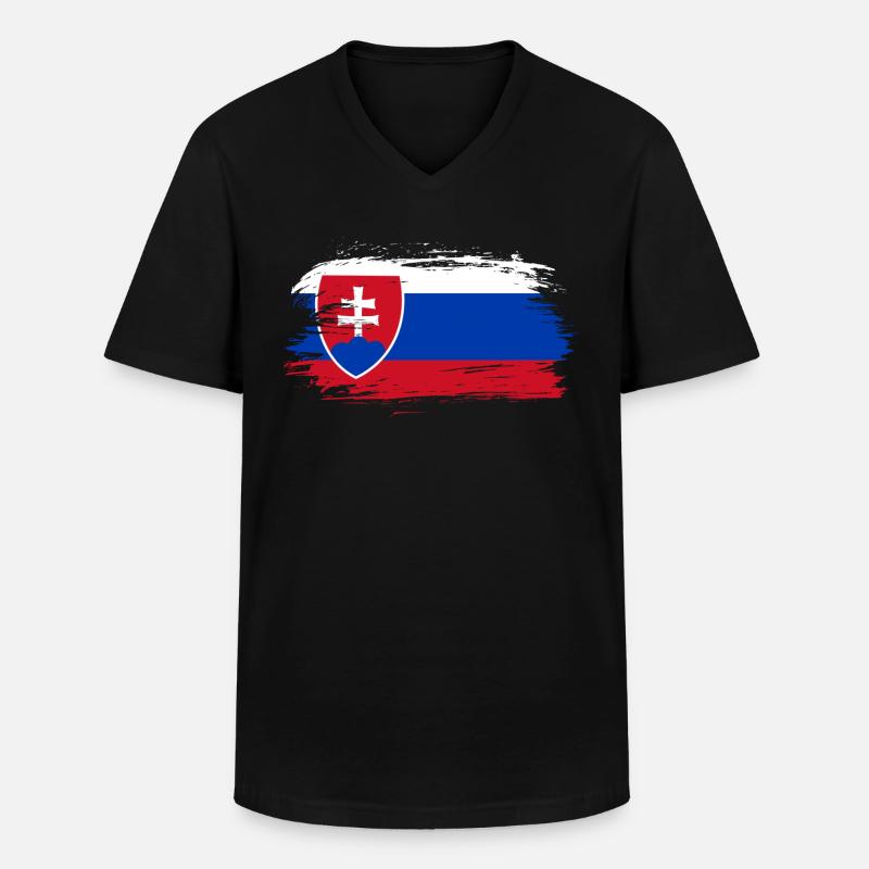 Slowakei Flagge - Männer-T-Shirt mit V-Ausschnitt - Schwarz