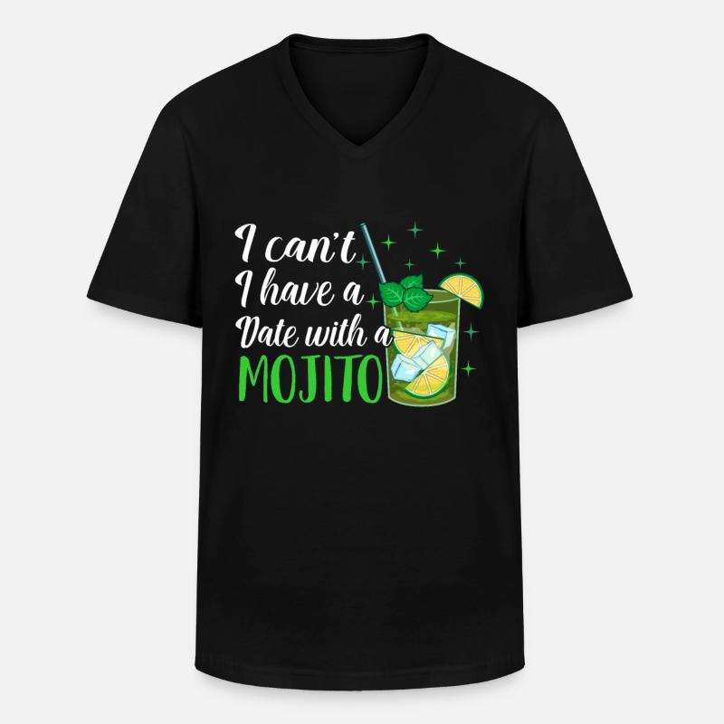 Mojito - Männer-T-Shirt mit V-Ausschnitt - Schwarz