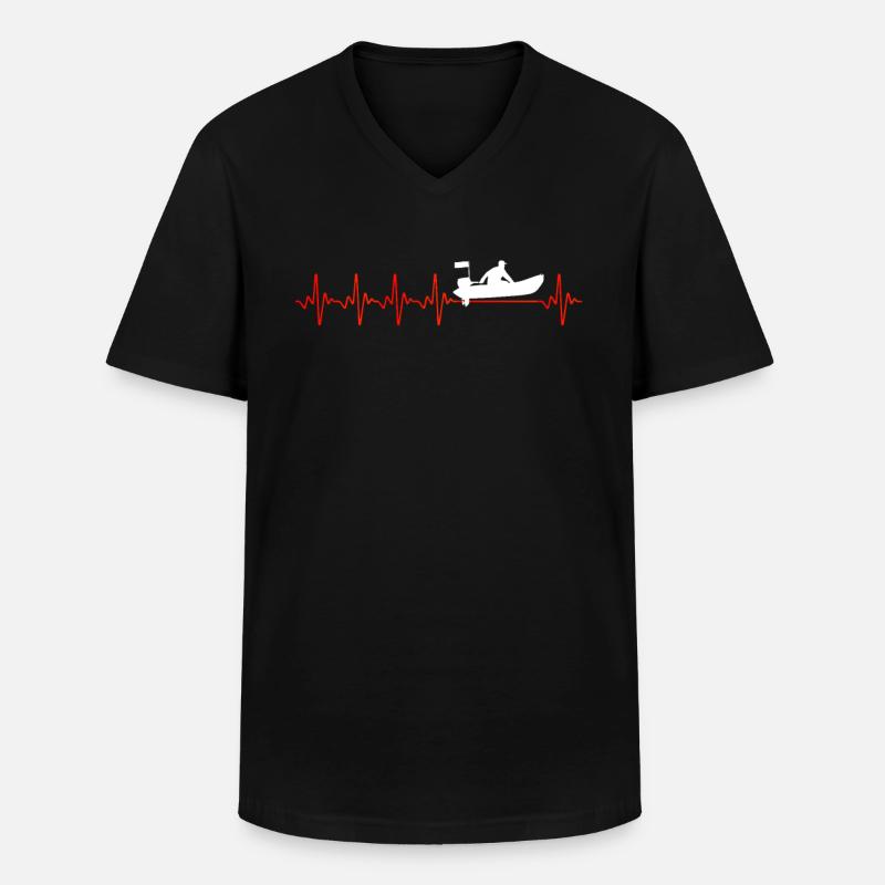 DINGHY - Männer-T-Shirt mit V-Ausschnitt - Schwarz