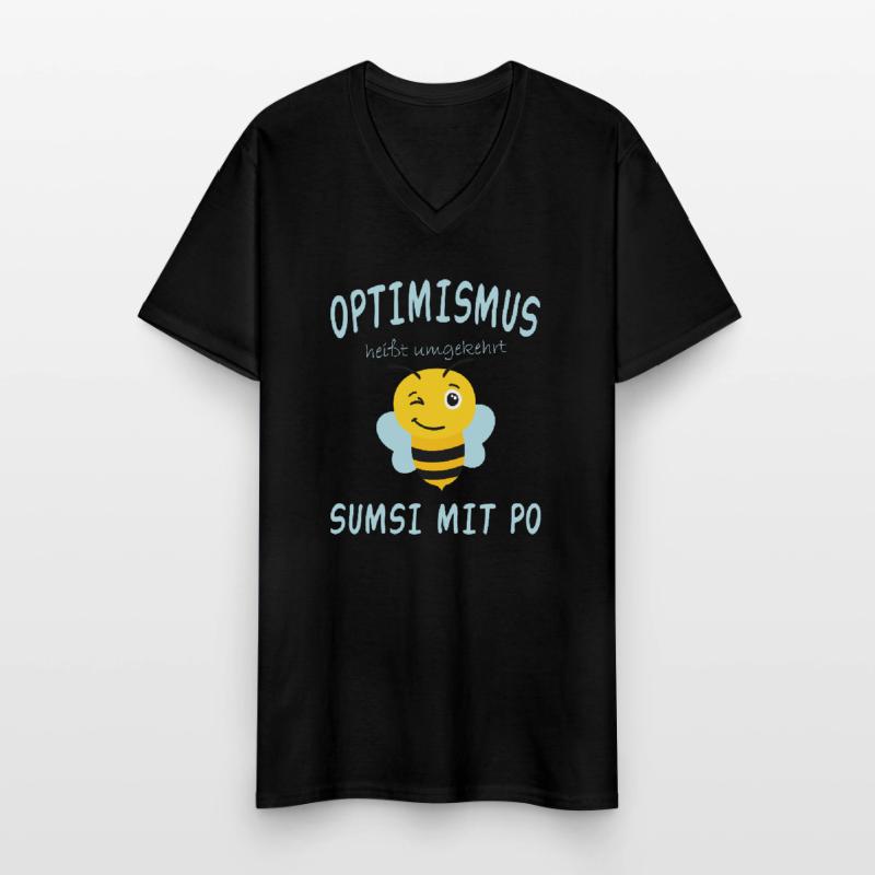Sumsimitpo oder Sumsi mit Po Optimismus Geschenk Männer-T-Shirt mit V-Ausschnitt