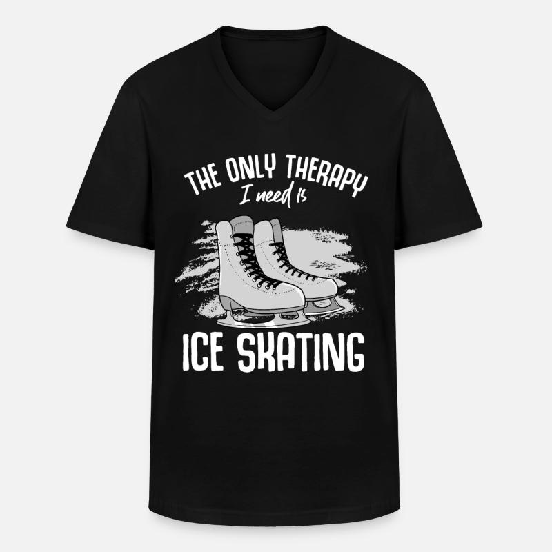 eiskunstlauf - Männer-T-Shirt mit V-Ausschnitt - Schwarz
