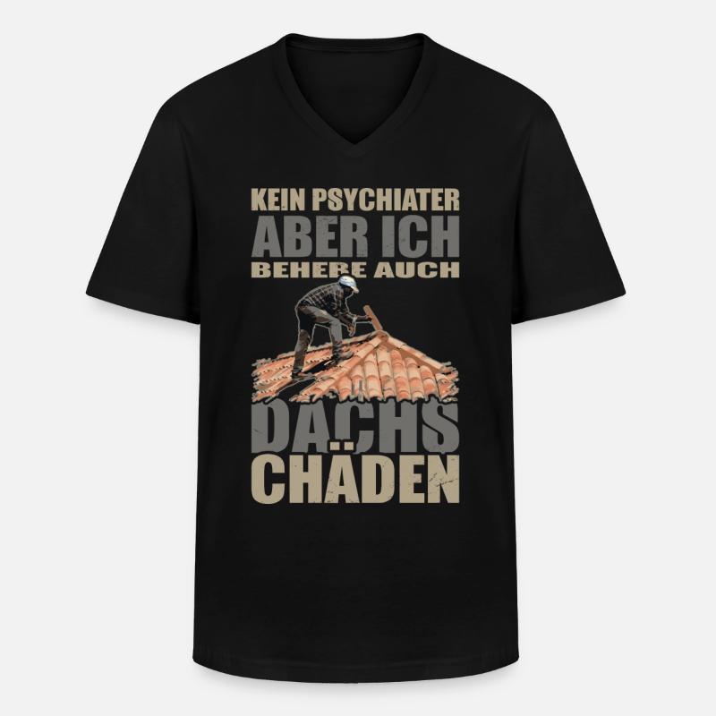 Dachdecker Geschenk - Männer-T-Shirt mit V-Ausschnitt - Schwarz