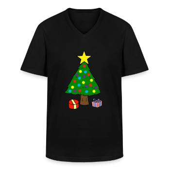 Sapin de Noël - T-shirt col V Homme - noir - Devant - AI Model Male 178 dark (178cm)