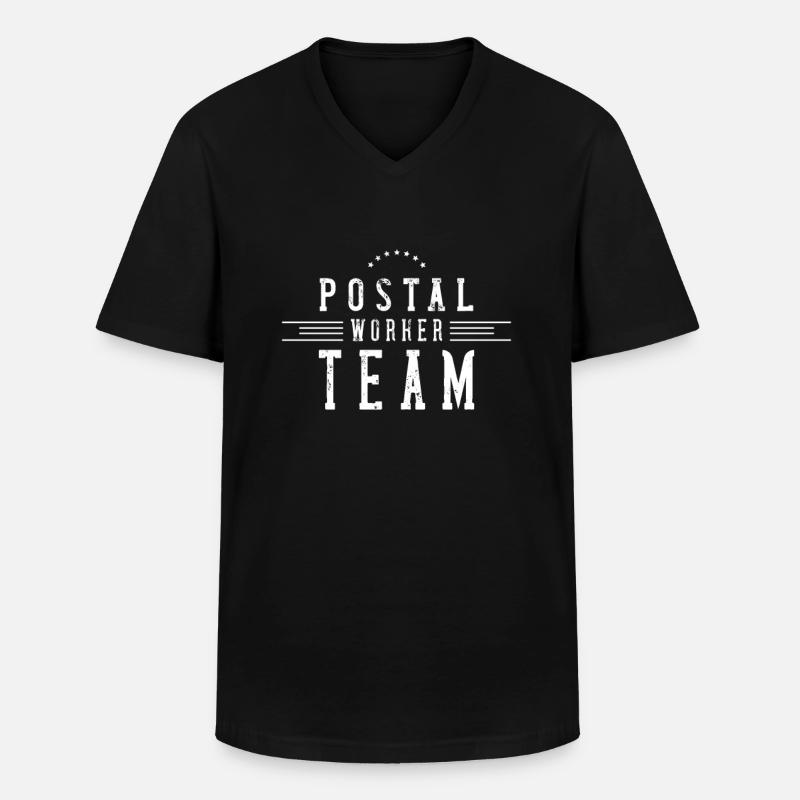 Postbote Post Briefträger Zusteller Postarbeiter - Männer-T-Shirt mit V-Ausschnitt - Schwarz