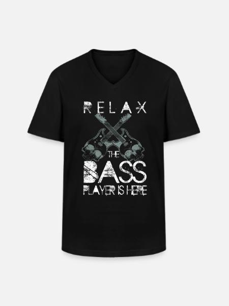 Bassiste bassiste bassiste EADG - T-shirt col V Homme - noir