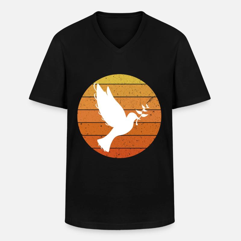 Friedenstaube - Männer-T-Shirt mit V-Ausschnitt - Schwarz