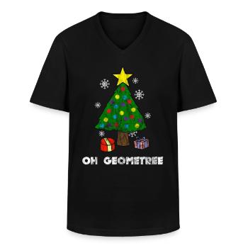 Åh geometri matematiklærer matematik jul - Klassisk herre T-shirt med V-udskæring - sort - Foran - AI Model Male 178 dark (178cm)