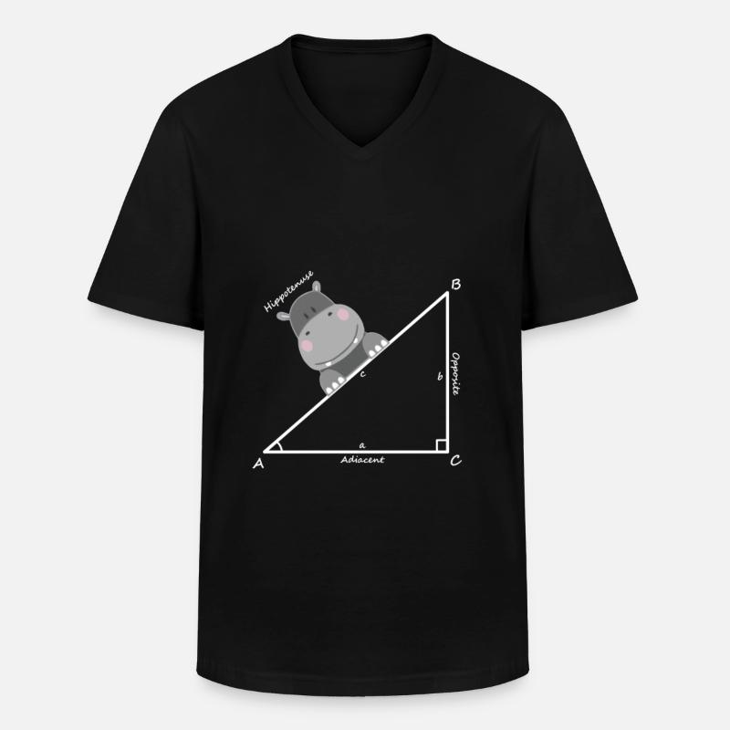 hippotenuse - Männer-T-Shirt mit V-Ausschnitt - Schwarz