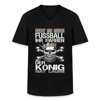 Reicht mir meinen Fussball ihr Narren - Männer-T-Shirt mit V-Ausschnitt - Schwarz - Vorne - AI Model Male 178 dark (178cm)