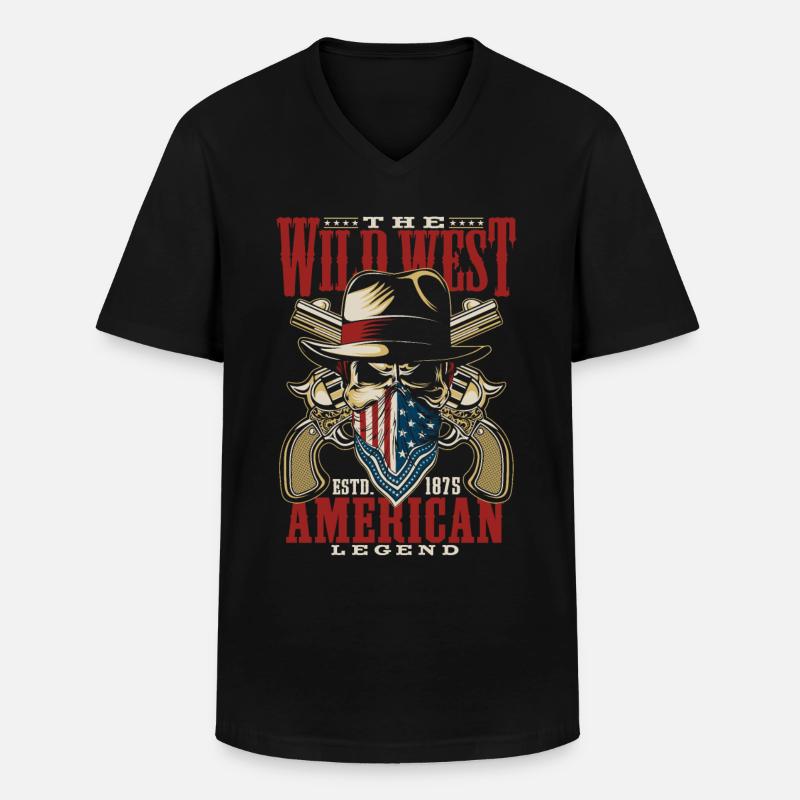 Wild West Cowboy Geschenk - Männer-T-Shirt mit V-Ausschnitt - Schwarz