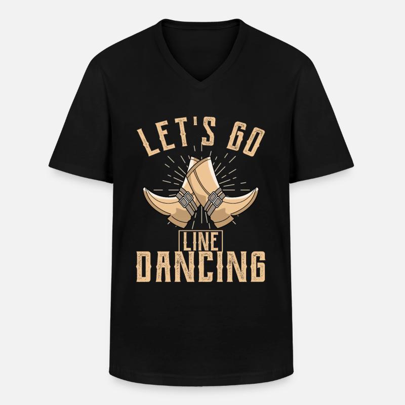 Linedance - Männer-T-Shirt mit V-Ausschnitt - Schwarz