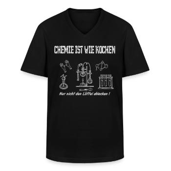 Labor Küche, Chemie ist wie kochen, Chemiker Humor - Männer-T-Shirt mit V-Ausschnitt - Schwarz - Vorne - AI Model Male 178 dark (178cm)
