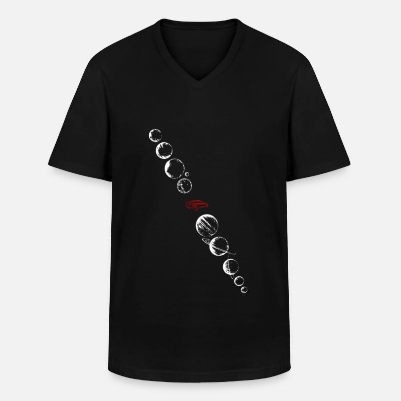 spacex - Männer-T-Shirt mit V-Ausschnitt - Schwarz