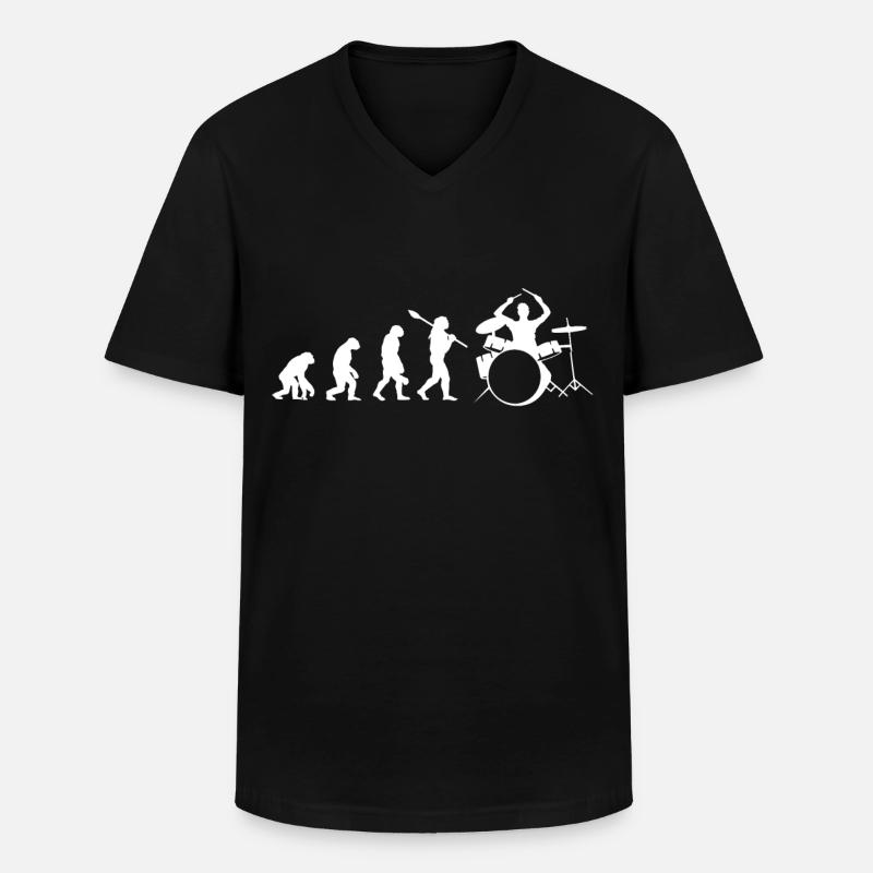 Drummer Evolution Drums Basse - T-shirt col V Homme - noir