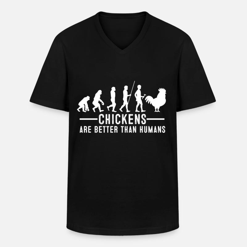 huhn - Männer-T-Shirt mit V-Ausschnitt - Schwarz