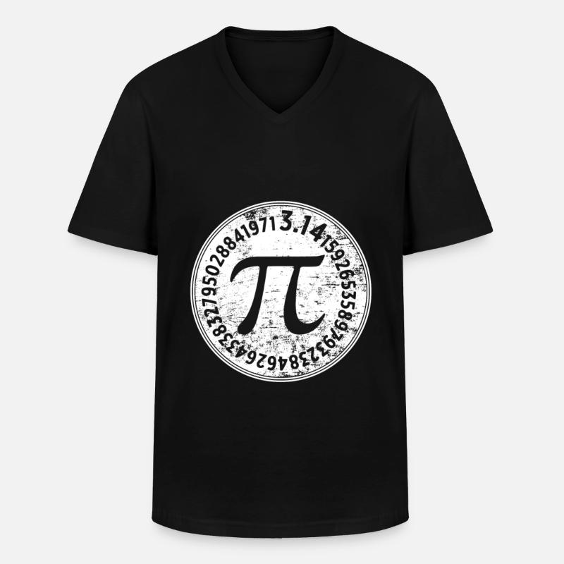 pi - Männer-T-Shirt mit V-Ausschnitt - Schwarz