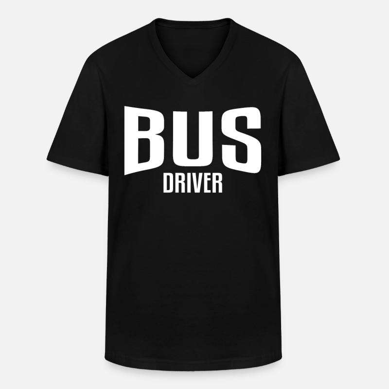BUS DRIVER - Männer-T-Shirt mit V-Ausschnitt - Schwarz