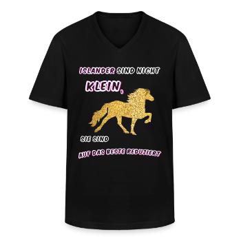 Isländer Pferde Island - Männer-T-Shirt mit V-Ausschnitt - Schwarz - Vorne - AI Model Male 178 dark (178cm)