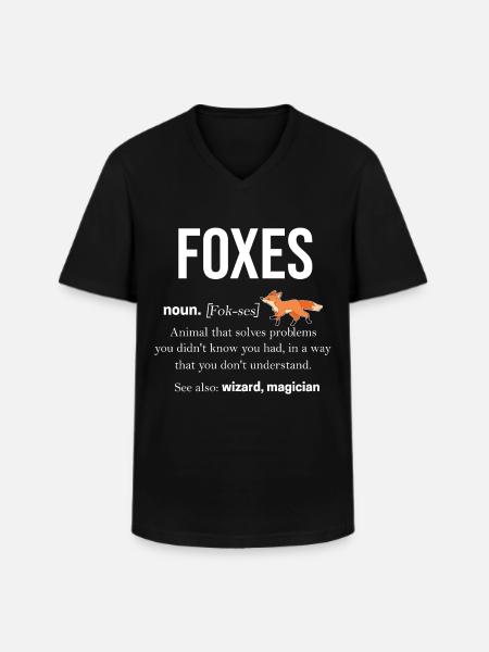 Fox - Men's V-Neck T-Shirt - black
