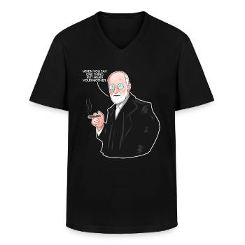Your Mother - Funny Psychology & Psychologists - Men's V-Neck T-Shirt - black - Front - AI Model Male 178 dark (178cm)
