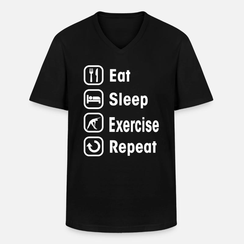 exercise - Männer-T-Shirt mit V-Ausschnitt - Schwarz
