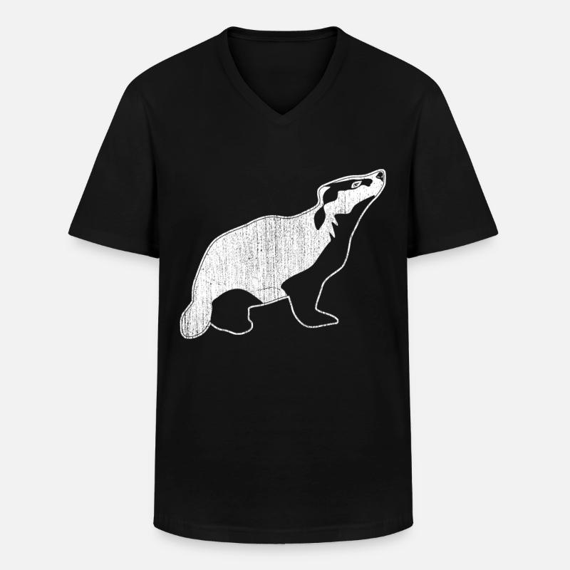 Outdoor Dachs - Männer-T-Shirt mit V-Ausschnitt - Schwarz