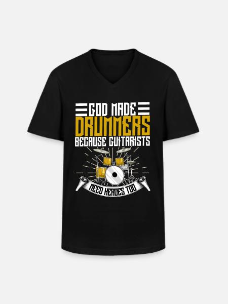 Drums - Men's V-Neck T-Shirt - black