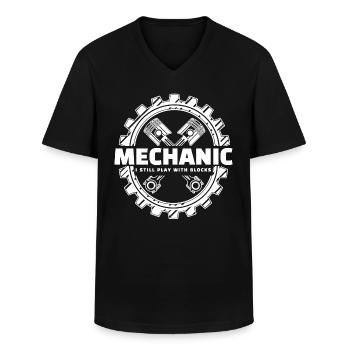 KFZ-Mechatroniker - Männer-T-Shirt mit V-Ausschnitt - Schwarz - Vorne - AI Model Male 178 dark (178cm)