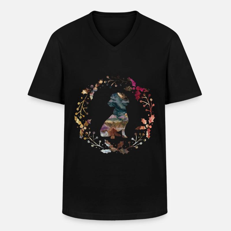 dackel - Männer-T-Shirt mit V-Ausschnitt - Schwarz