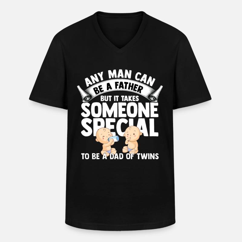 Zwillinge - Männer-T-Shirt mit V-Ausschnitt - Schwarz