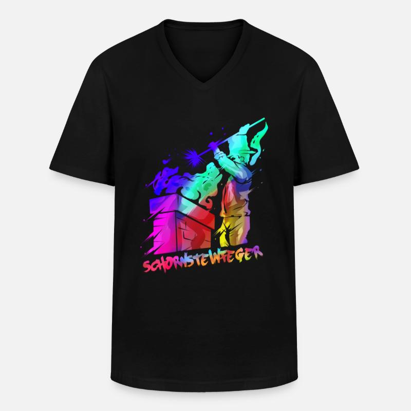 Schornsteinfeger Glücksbringer Geschenk - Männer-T-Shirt mit V-Ausschnitt - Schwarz