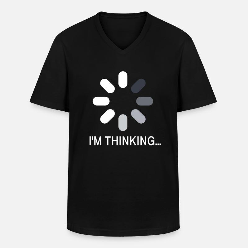 I AM THINKING - Männer-T-Shirt mit V-Ausschnitt - Schwarz
