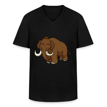 mammoth - Men's V-Neck T-Shirt - black - Front - AI Model Male 178 dark (178cm)