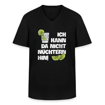 Ich kann da nicht nüchtern hin cooler Trink Spruch - Männer-T-Shirt mit V-Ausschnitt - Schwarz - Vorne - AI Model Male 178 dark (178cm)