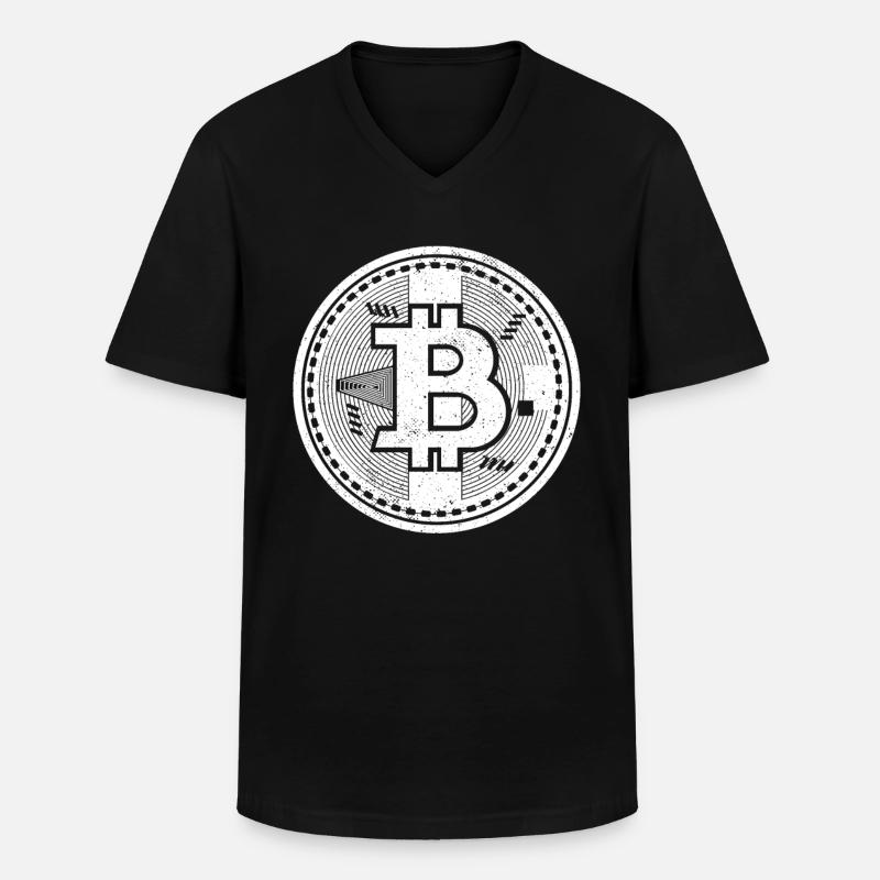 Bitcoin - Männer-T-Shirt mit V-Ausschnitt - Schwarz
