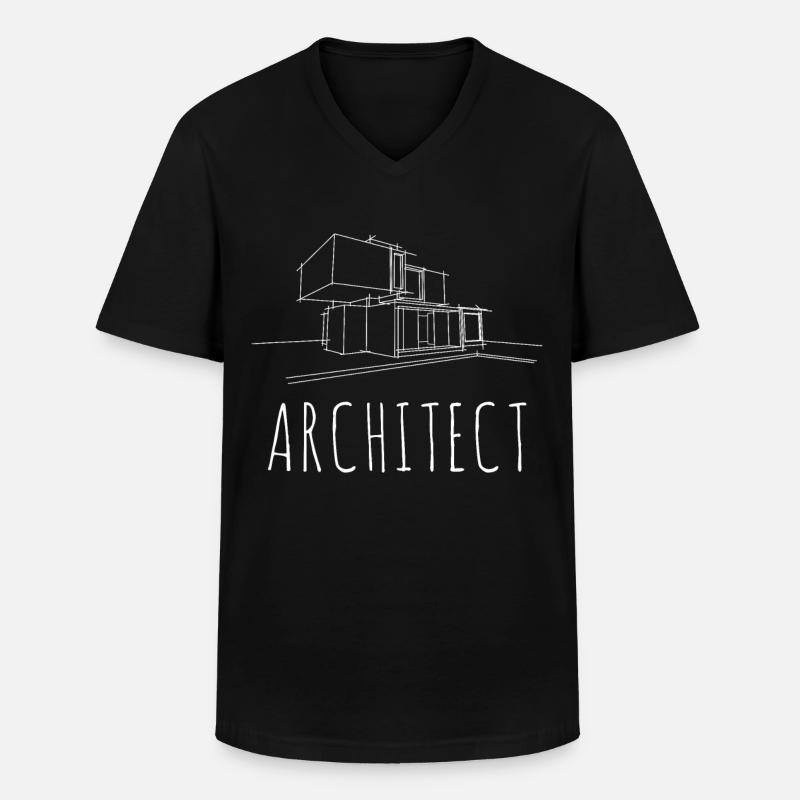 Architecte - esquisse moderne d'architecture - T-shirt col V Homme - noir