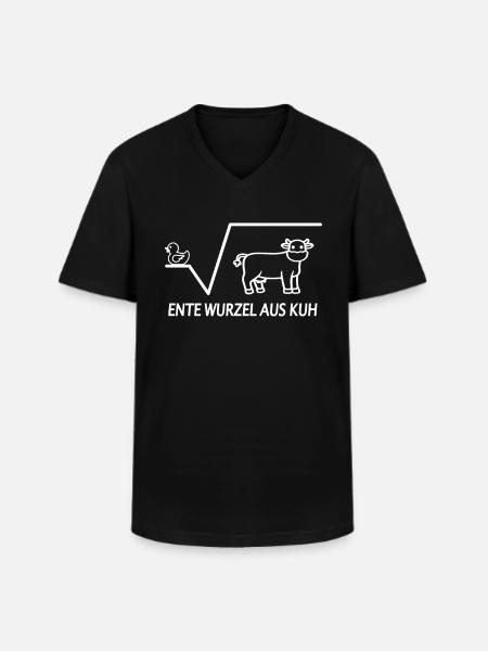 Ente Wurzel aus Kuh Witze Mathe Mathematik Lehrer - Männer-T-Shirt mit V-Ausschnitt - Schwarz