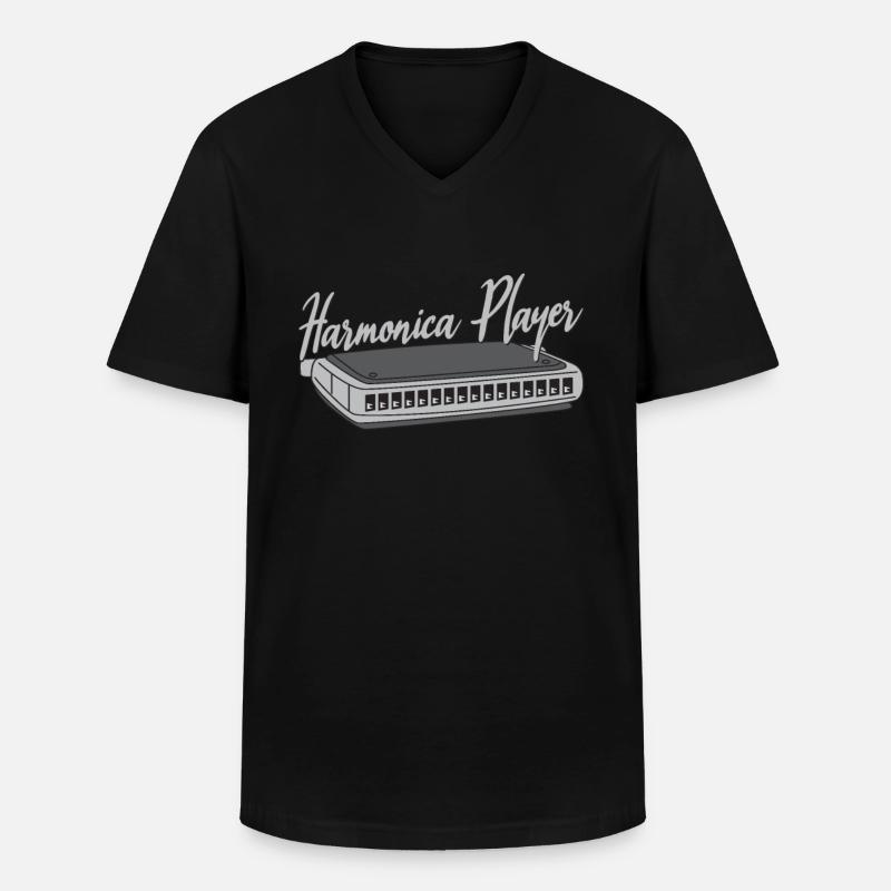 Harmonica Player Harmonica Harmonica cadeau - T-shirt col V Homme - noir