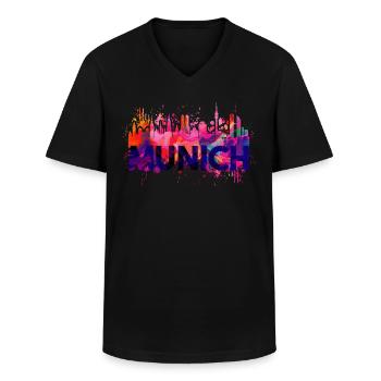 Munich Skyline Baynern - Männer-T-Shirt mit V-Ausschnitt - Schwarz - Vorne - AI Model Male 178 dark (178cm)
