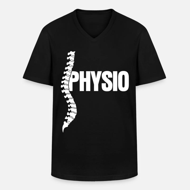 Physio & Physiotherapist - Spine - Maglietta da uomo classica con scollo a V - nero