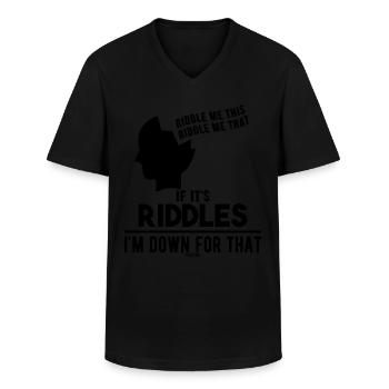 Puzzles nerd déroutant - T-shirt col V Homme - noir - Devant - AI Model Male 178 dark (178cm)