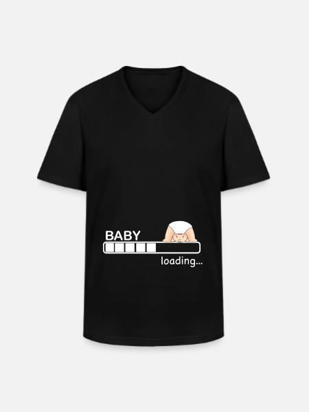 Baby loading offspring pregnancy gift - Men's V-Neck T-Shirt - black