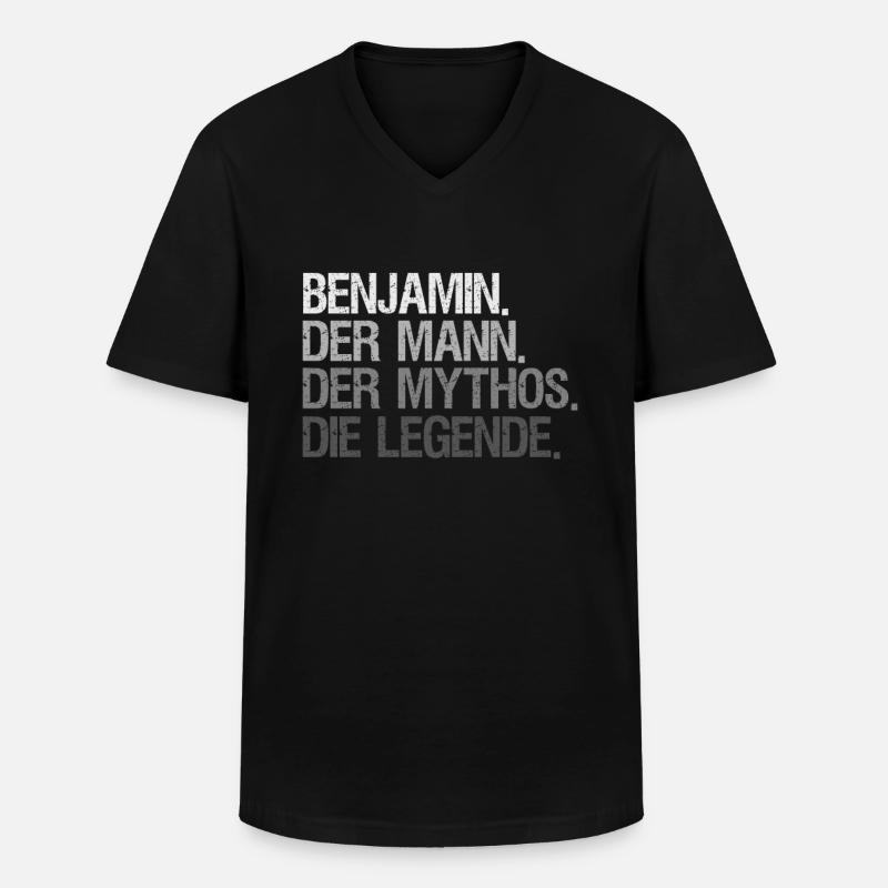 Benjamin Mann Mxthos Legende - Männer-T-Shirt mit V-Ausschnitt - Schwarz