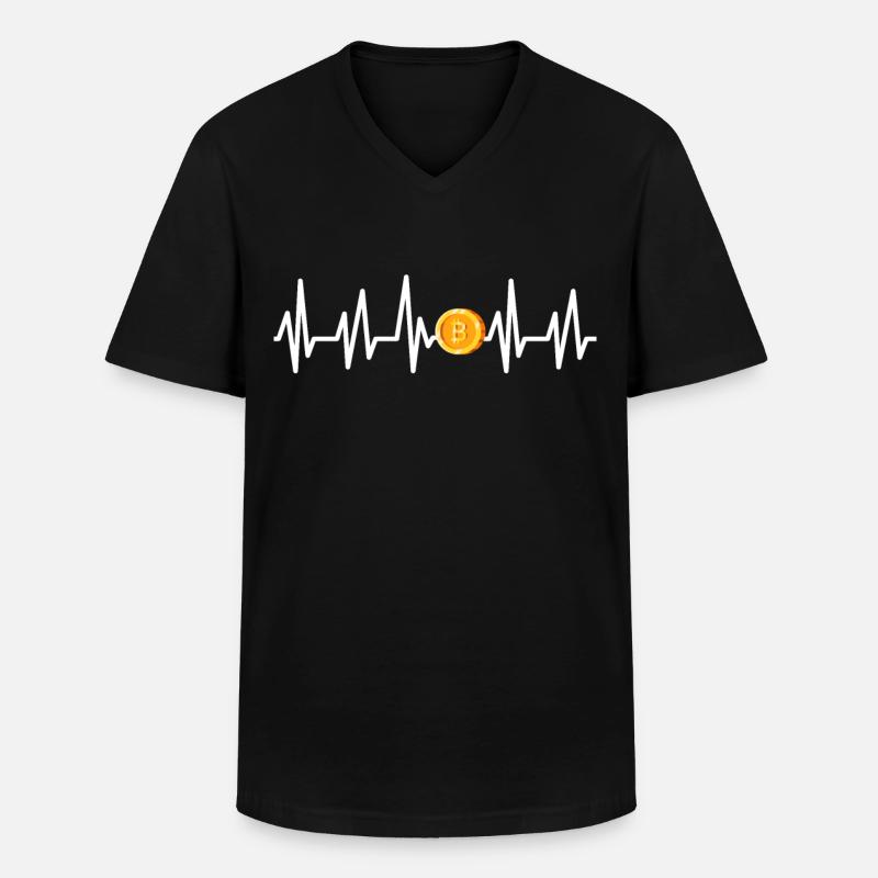 bitcoin - Männer-T-Shirt mit V-Ausschnitt - Schwarz