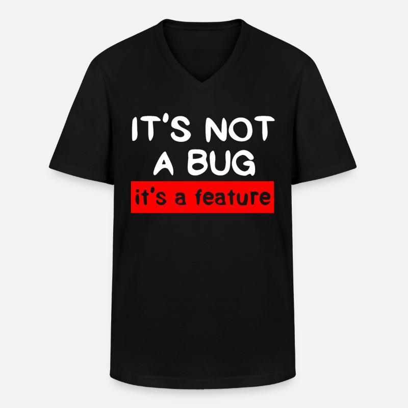 Programmeur - Coder - Hacker - IT - T-shirt col V Homme - noir