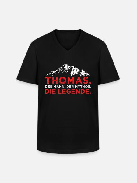 Thomas Mann Mythos Legende - Männer-T-Shirt mit V-Ausschnitt - Schwarz