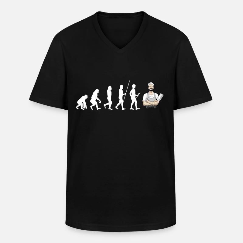 Metzger - Männer-T-Shirt mit V-Ausschnitt - Schwarz